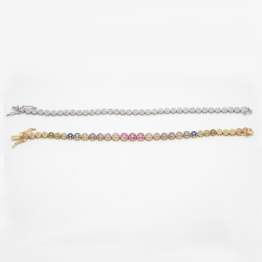 Bracciale Tennis in Argento e Oro | Madonia Gioielli
