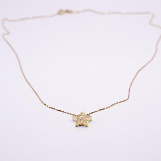 Collana Stella Luminosa con Zirconi | Argento 925 placcato oro