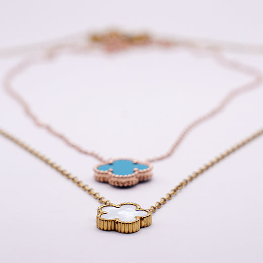 Collana Quadrifoglio | Argento 925 Placato Oro o Rosa