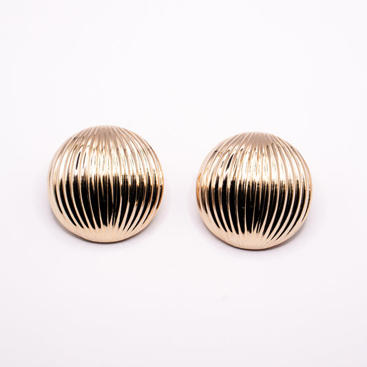 Collana Orecchini e Anello Tondo con Texture a Righe
