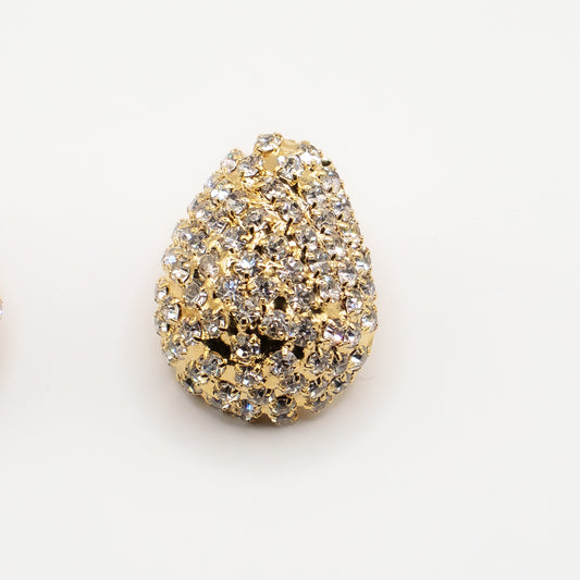 Orecchini Vintage Dorati con Pavé di Zirconi