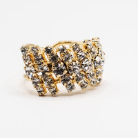 Anello Dorato con Cristalli Brillanti