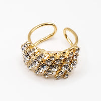 Anello Dorato con Cristalli Brillanti