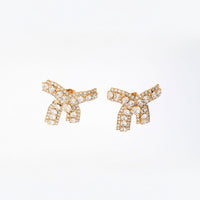 Orecchini  e anello eleganti Fiocco con Zirconi Luminosi