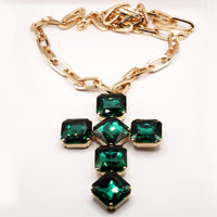 Collana Croce con Pietre colorate