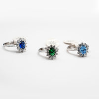 Anello Fiore Kate con pietre colorate e zirconi