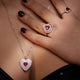 Collana cuore Luce Argento 925 | Anello Big con cuore rosso | Eleganza romantica | Idea regalo