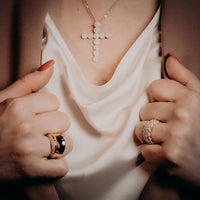 Croce Luxury | Argento 925 | Collana croce Pavè Anello luxury gold