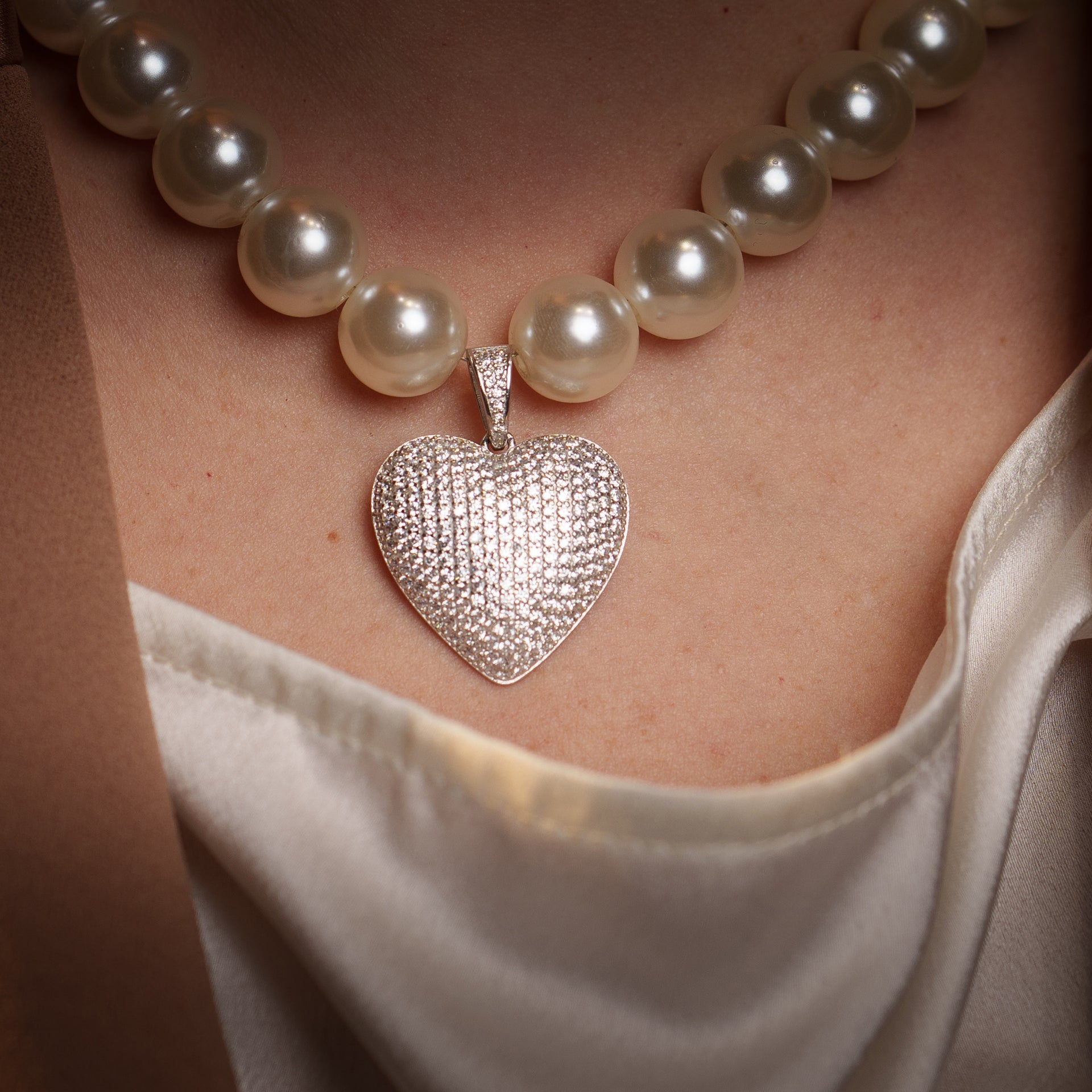 Collana Cuore Pavè | Collana con cuore e orecchini abbinati | Eleganza senza tempo | Idea regalo