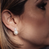 Orecchini Perla e pavé | Orecchini eleganti in argento 925