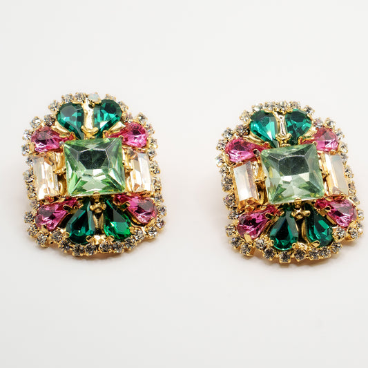 30% SCONTO - Orecchini Vintage con Cristalli Colorati | Eleganza e Raffinatezza