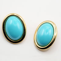 Orecchini Vintage Dorati con Cabochon Retrò