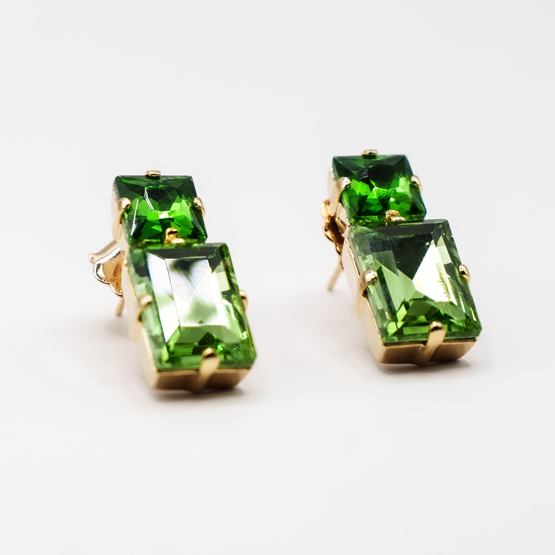Orecchini Vintage con Doppio Cristallo | Eleganza Raffinata