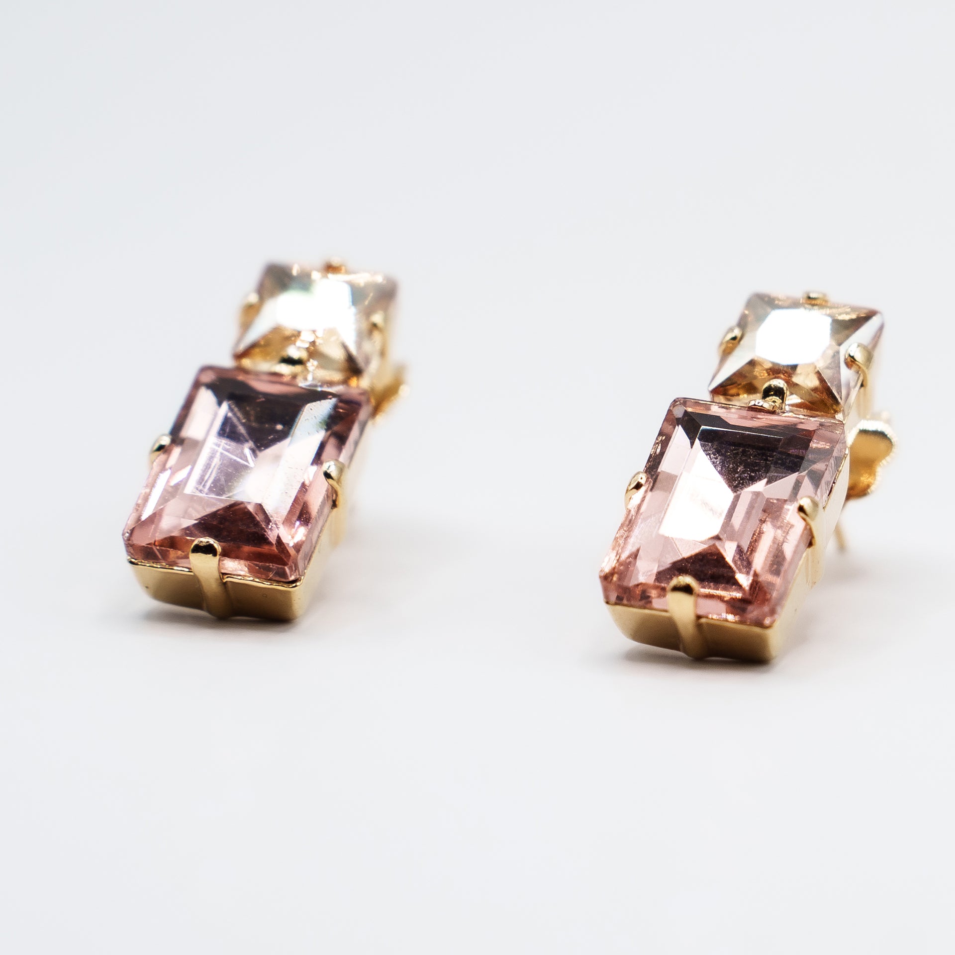 Orecchini Vintage con Doppio Cristallo | Eleganza Raffinata