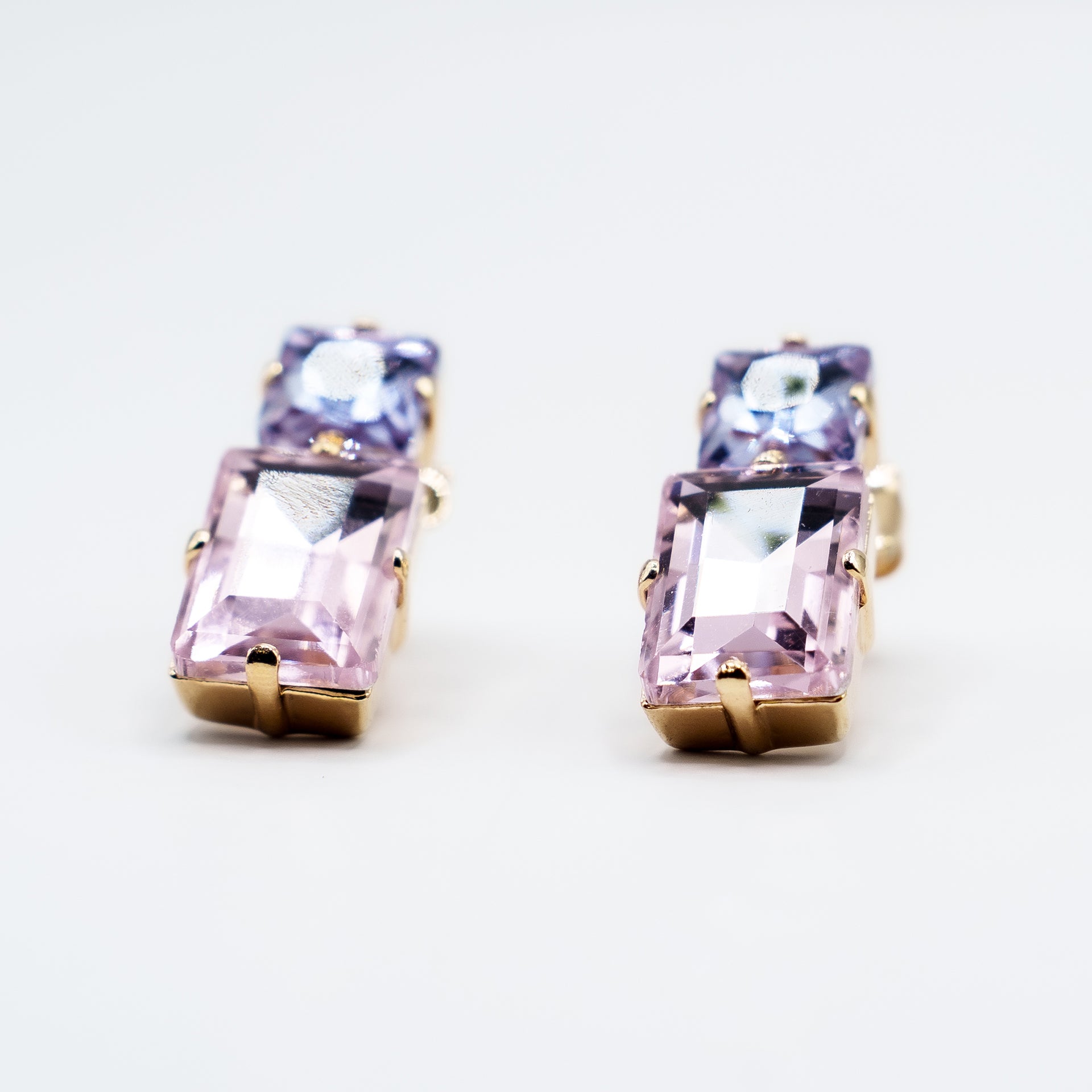 Orecchini Vintage con Doppio Cristallo | Eleganza Raffinata