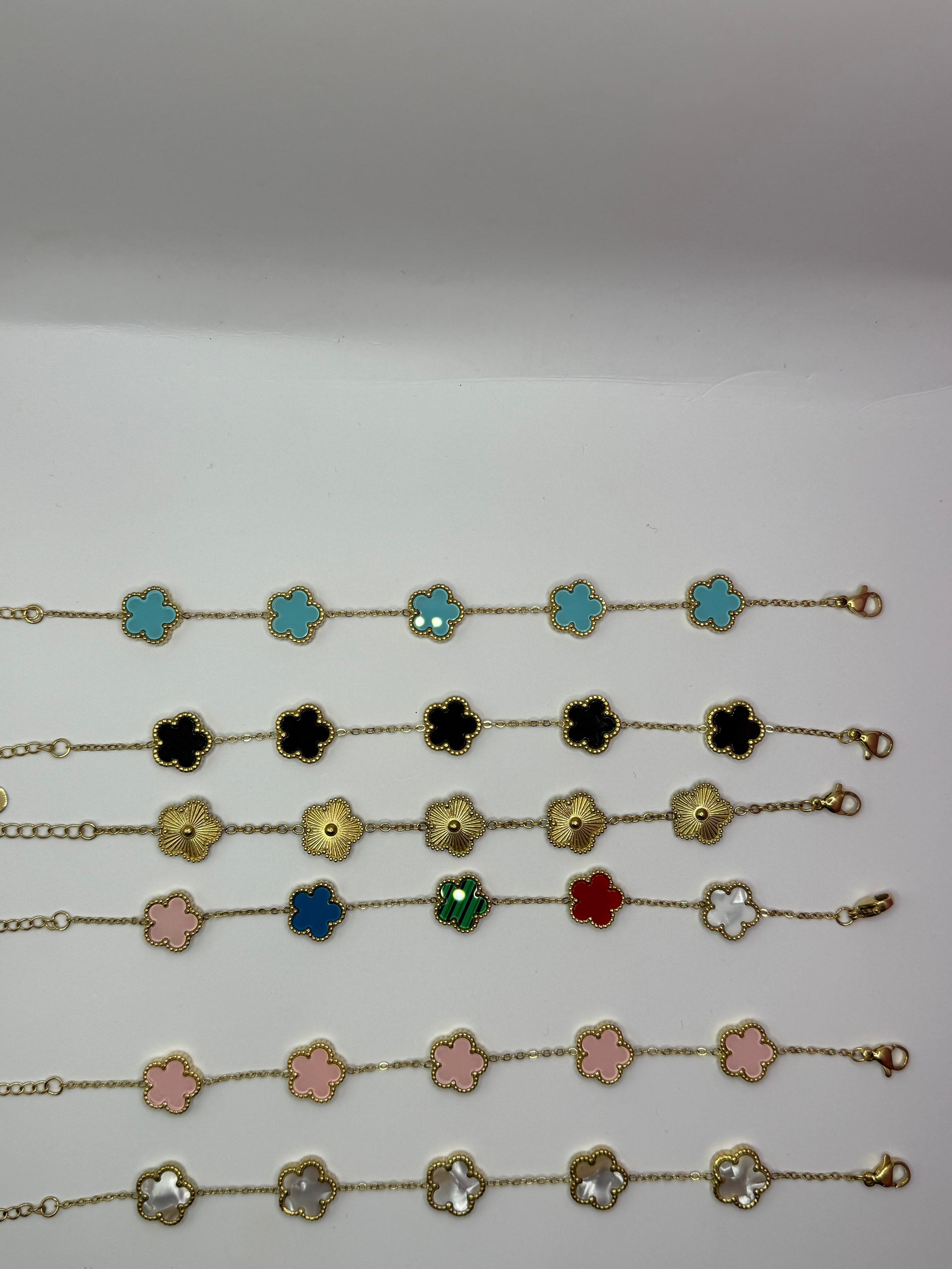 Bracciale Quadrifoglio | Acciaio Inossidabile | Portafortuna Elegante | Regolabile 15+5 cm