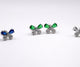 Orecchini Farfalla | Zirconi colorati blu verde trasparente