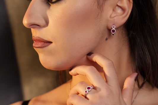 Orecchini Trilogy - Orecchini Argento con Zircone Colorato