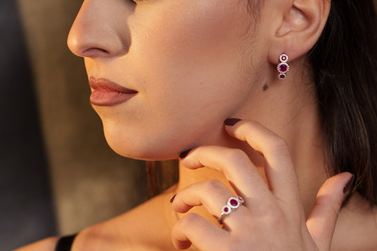 Orecchini Trilogy - Orecchini Argento con Zircone Colorato