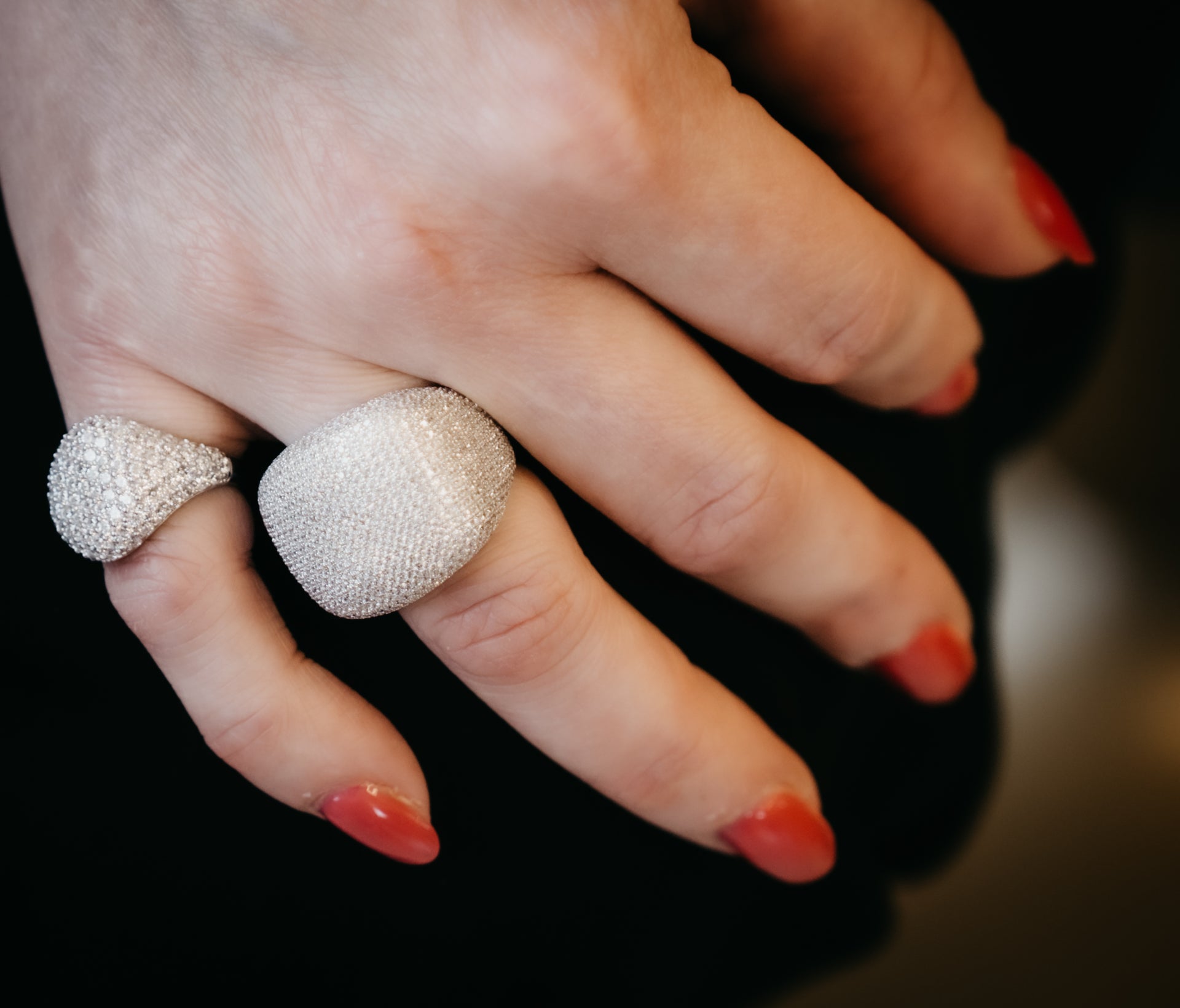 Anello rectangle pave'| Chevalier Pavé con Cristalli | Gioielli Eleganti Argento
