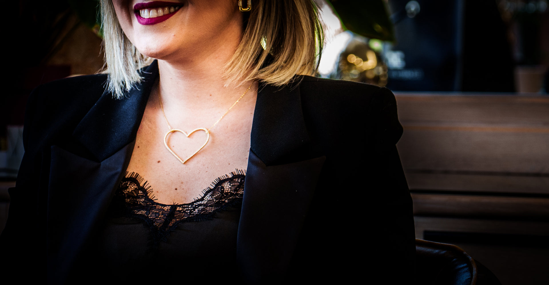 Collana Cuore big pave'| Pendente elegante minimal | Idea regalo romantica
