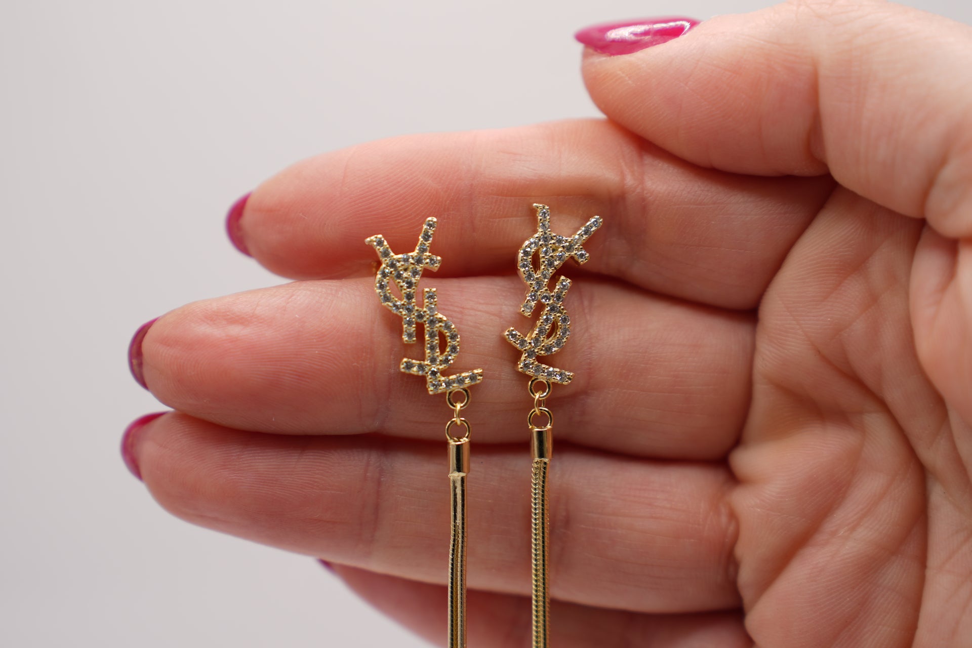 Orecchini lunghi gold|argento 925|zirconato