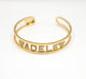 Bracciale rigido Gold personalizzato | Nome con strass brillanti | Cuori e stelle decorativi|Gold o Silver
