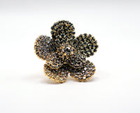 Anello Camelia gold| Gioiello dorato elegante donna | Anello grande tridimensionale