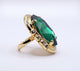 Anello e Orecchini Flora Verde Smeraldo | Set Bijoux Vintage Elegante | Gioielli Donna Placcati Oro