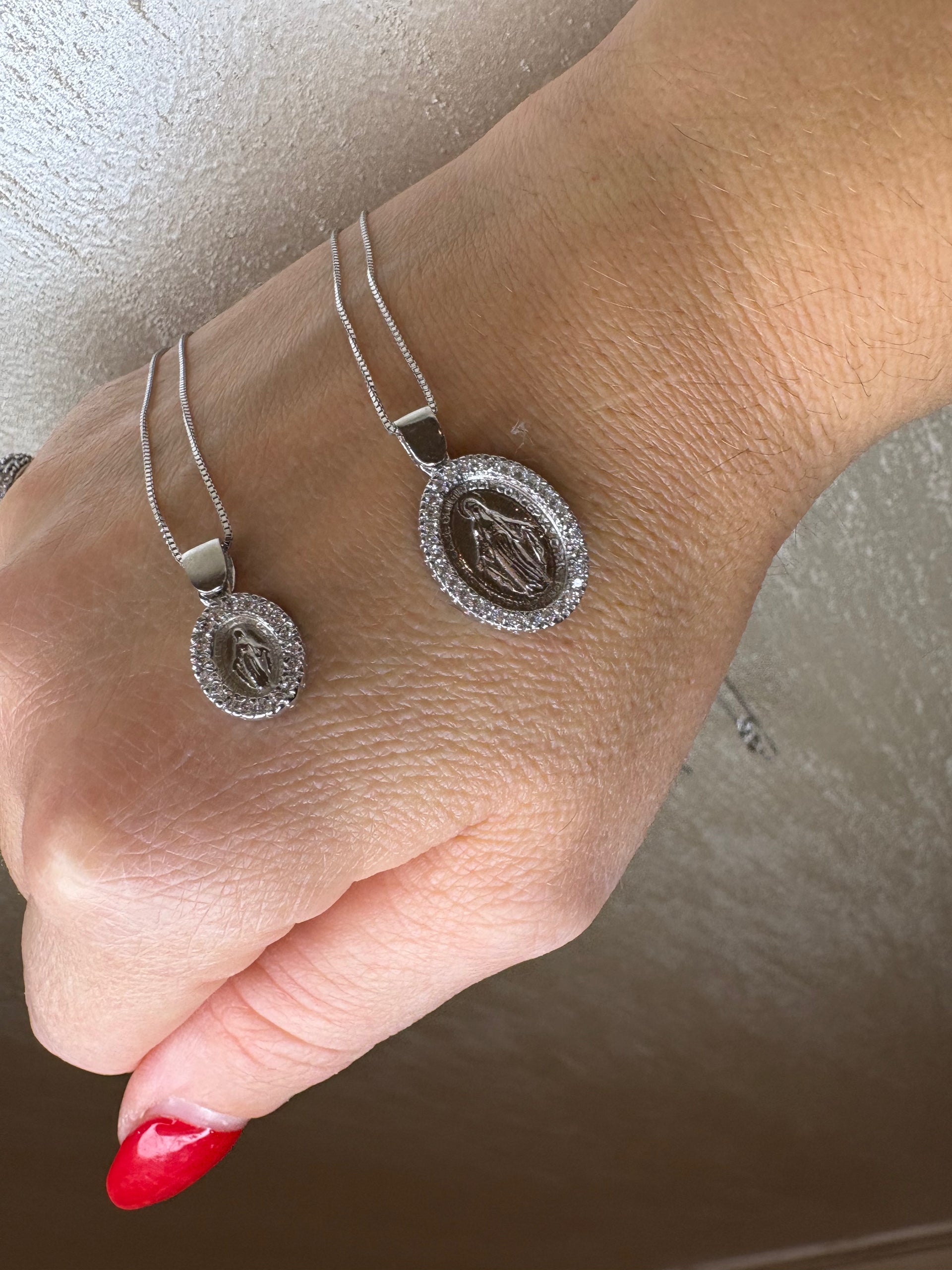 Collana Madonnina  Luxury|argento 925|zirconi