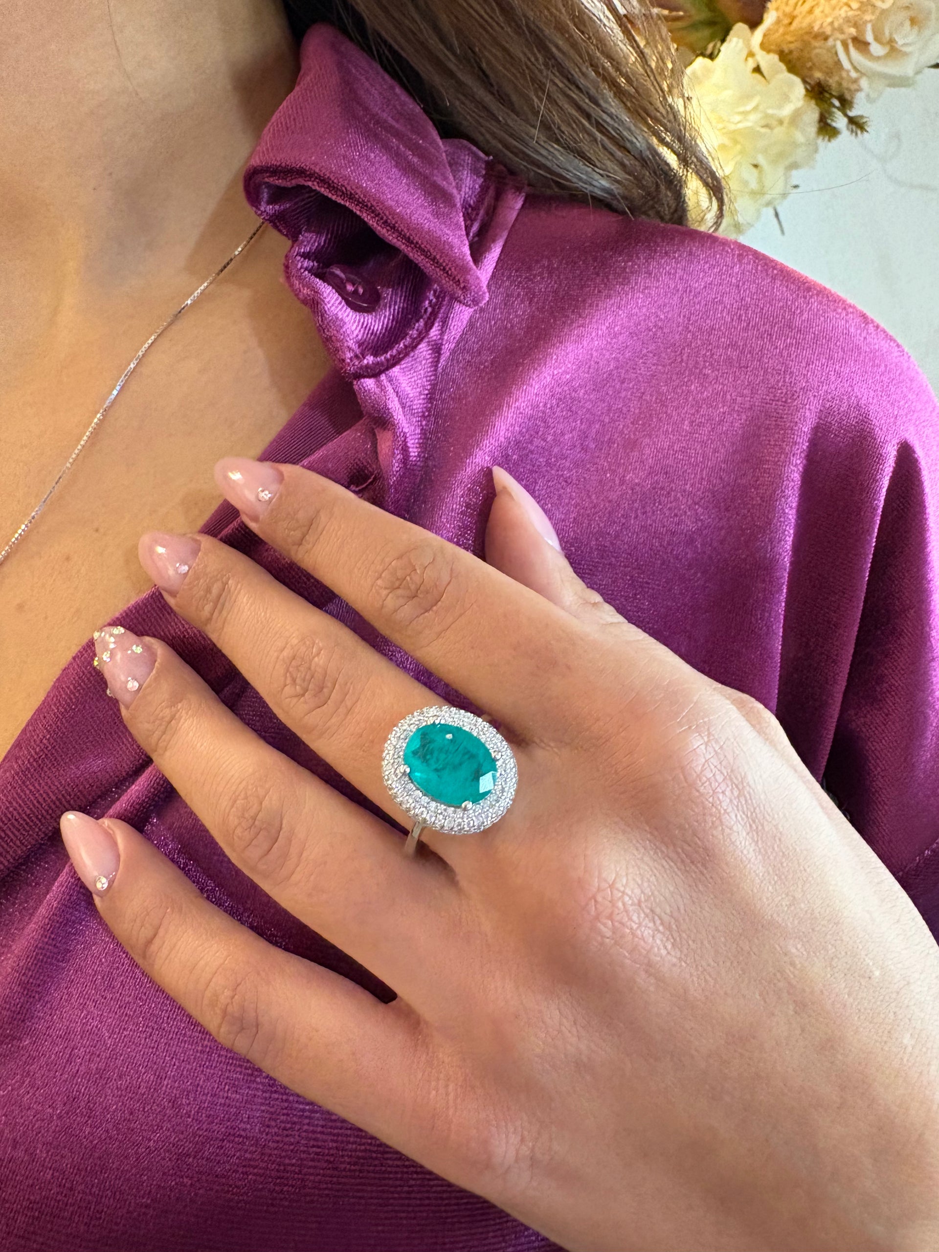 Anello Ovale Doppio giro | Luxury smeraldo