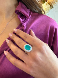 Anello Ovale Doppio giro | Luxury smeraldo