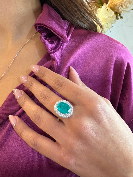 Anello Ovale Doppio giro | Luxury smeraldo