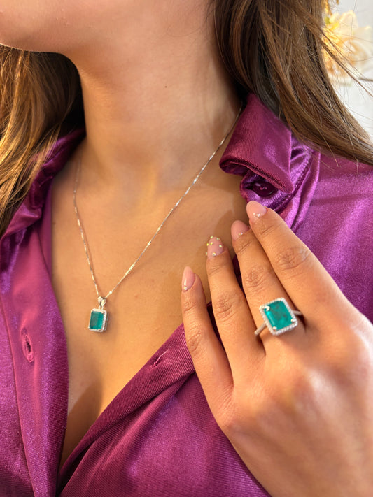 Anello Quadrato |  Luxury Smeraldo