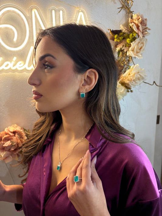 Orecchini Quadrato |  Luxury Smeraldo