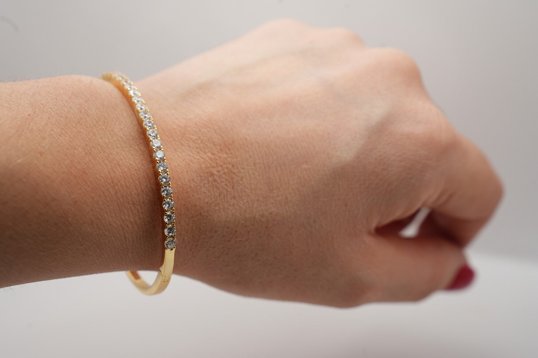 Bracciale tennis in ottone con zirconi