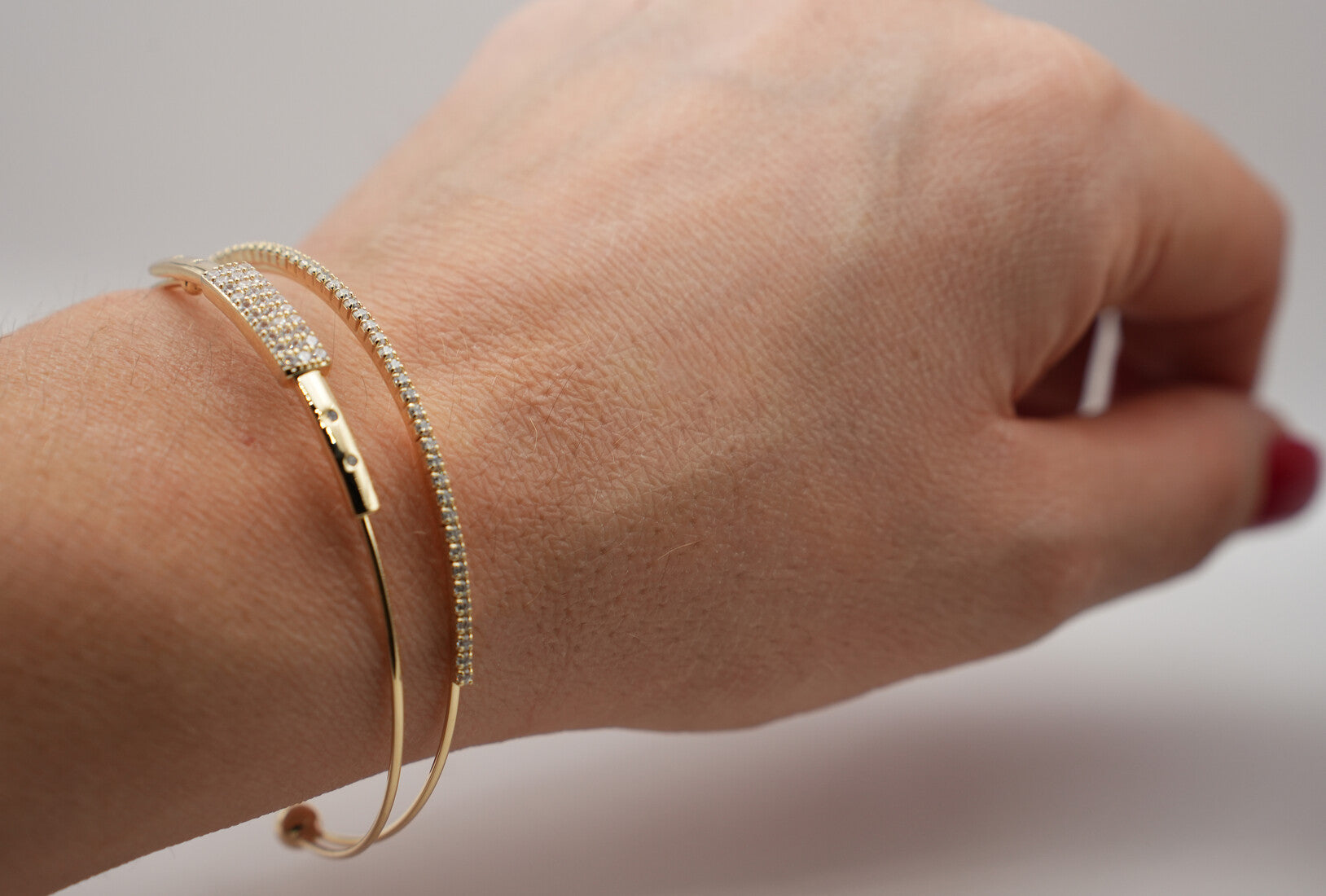 Bracciale tennis in ottone con zirconi