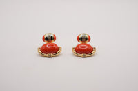 Orecchini cabochon corallo | Gold