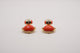 30%SCONTO - Orecchini cabochon corallo|zirconi|ottone anallergico|gold