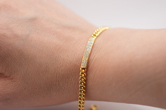 Bracciale Luxury Gold pave'|argento 925