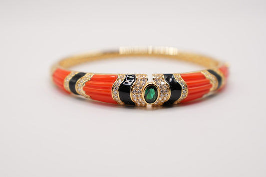 30%SCONTO - Bracciale rigido|corallo|ottone anallergico
