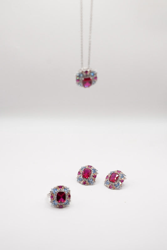 Collezione Elegance pave'|orecchini|anello|argento 925