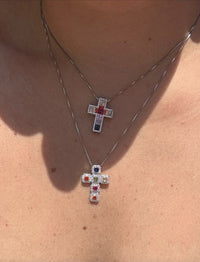 Collana croce multicolor
