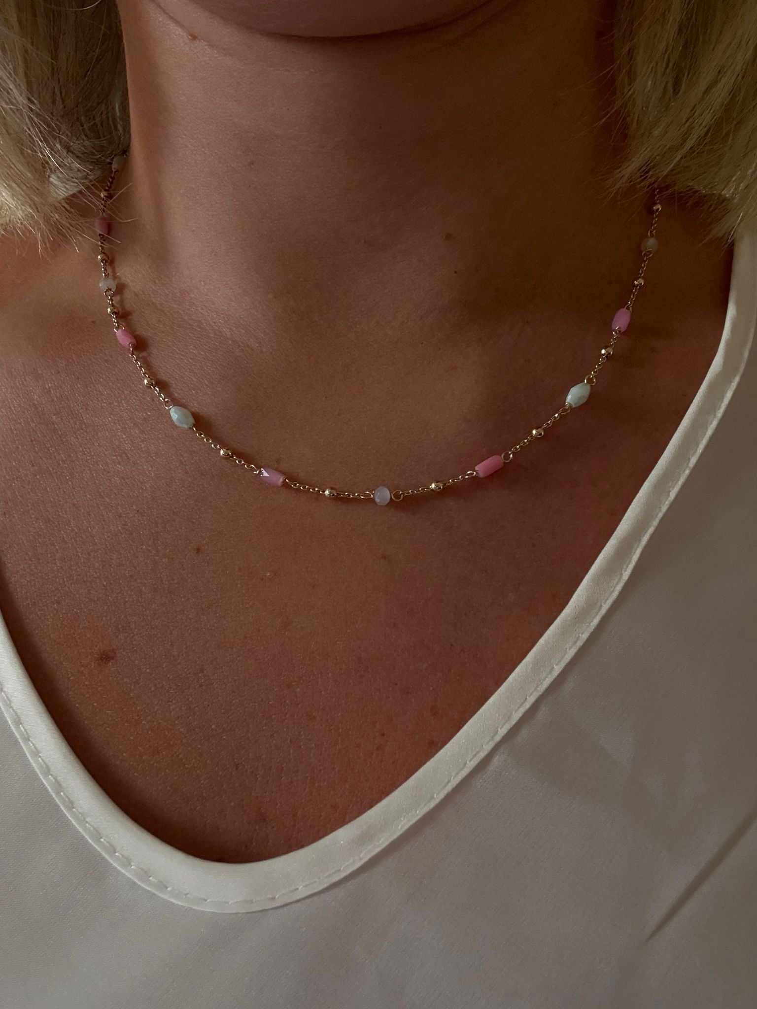30%di sconto -Collana sfere Rosa