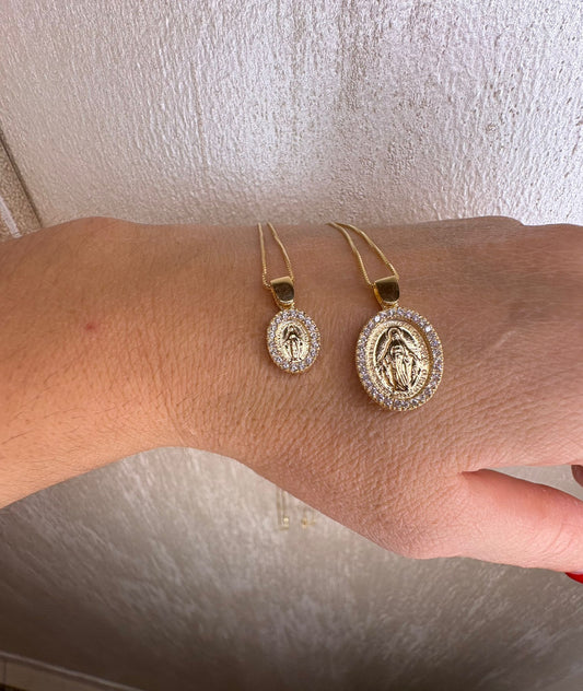 Collana Madonnina  Luxury|argento 925|zirconi