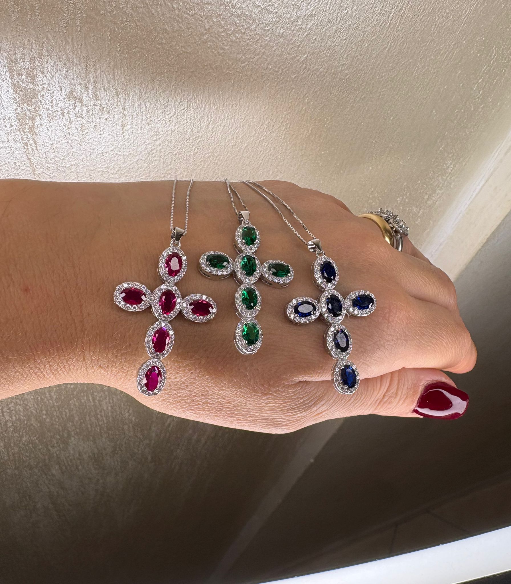 Collana croce Splendida|argento925|zirconi|