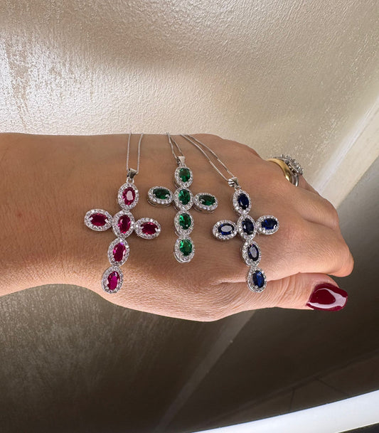 Collana croce Splendida|argento925|zirconi|