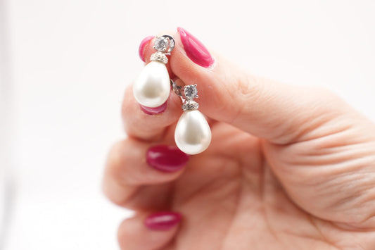 Orecchini Melissa|perla|argento925 con zirconi