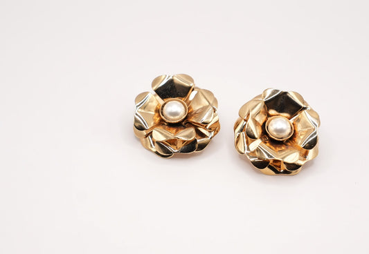 Fiore con perla|metallo anallergico
