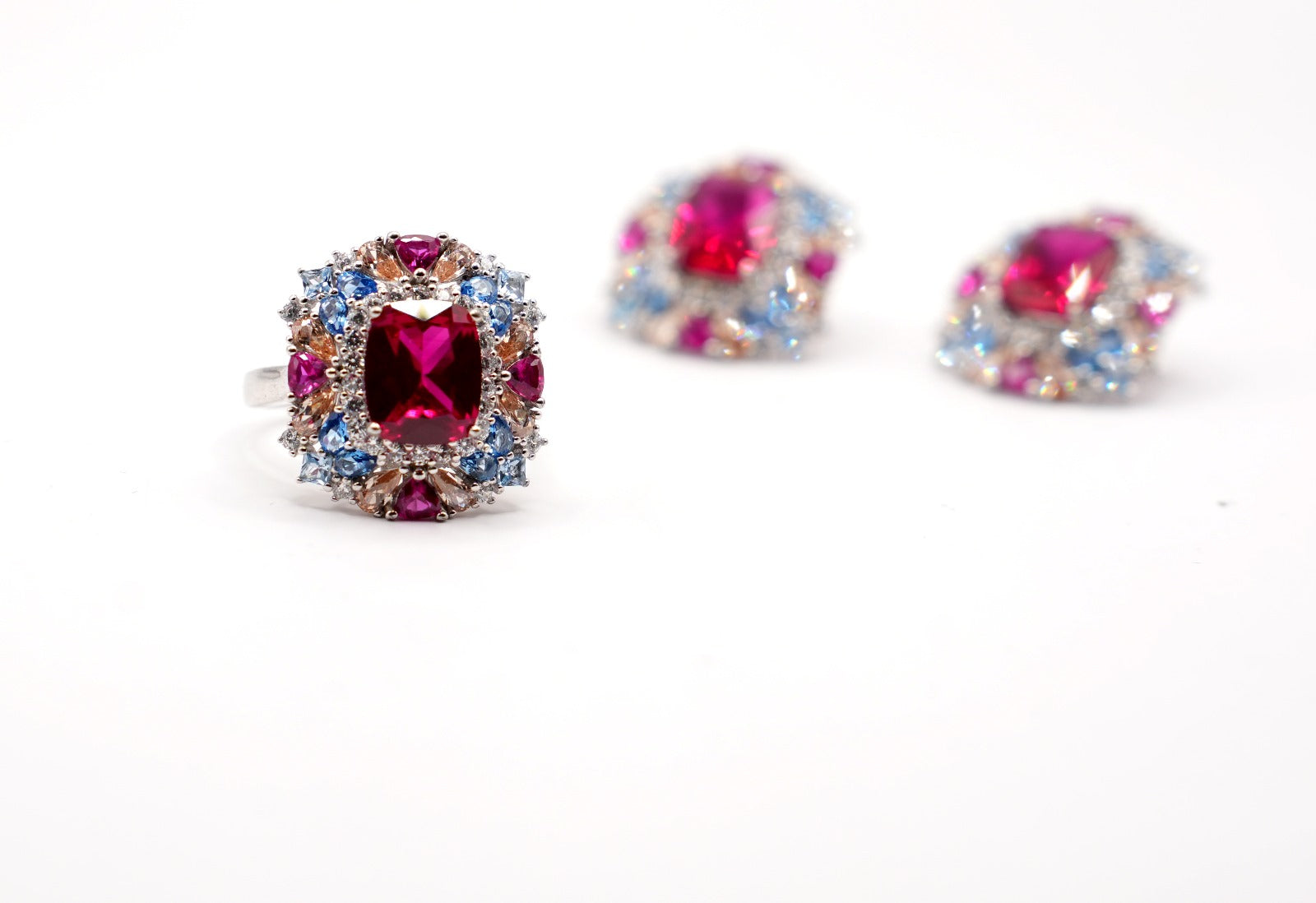 Collezione Elegance pave'|orecchini|anello|argento 925